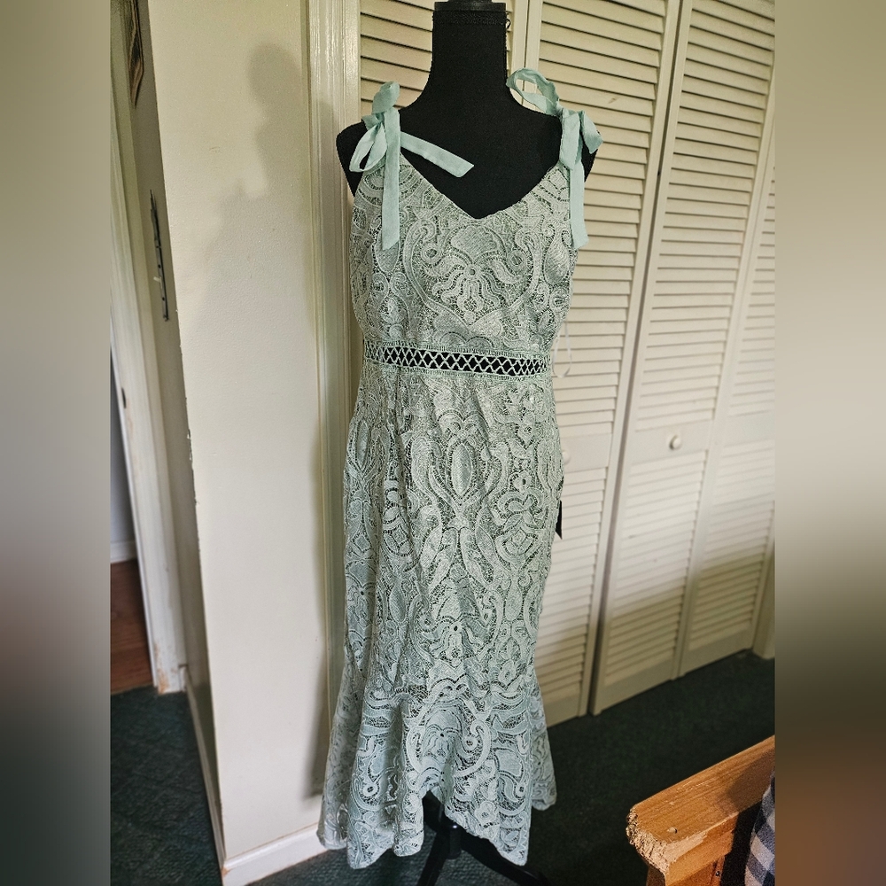 Lulu's Light Blue Lace Maxi Dress